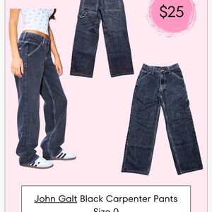John Galt Black Carpenter Pants
